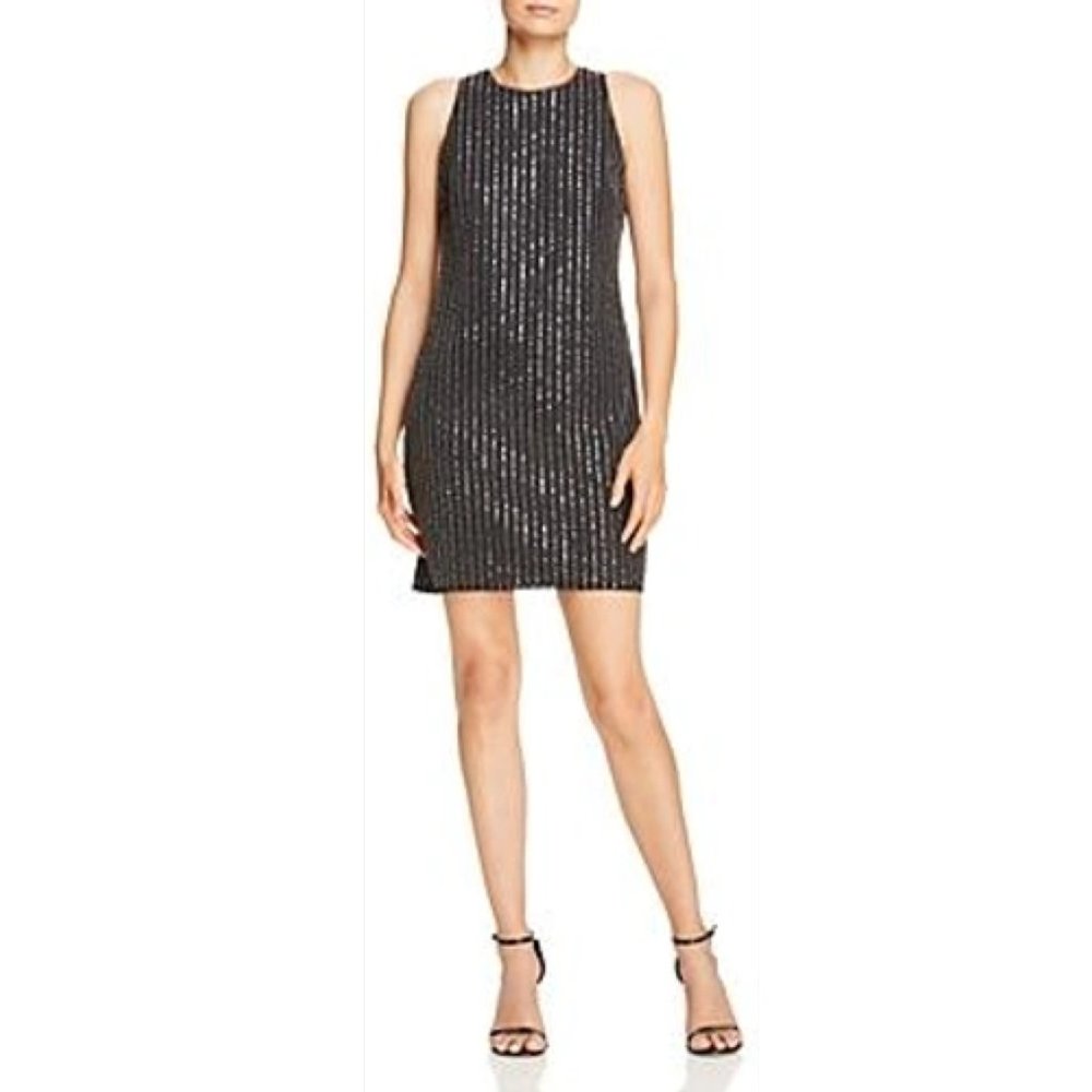 AIDAN MATTOX Crew Neck Mini Dress